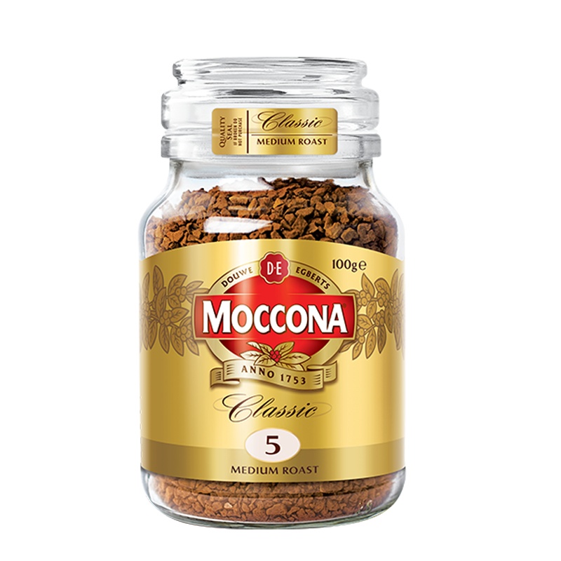 荷兰进口 摩可纳moccona美式冻干中度烘焙速溶纯黑咖啡粉100g