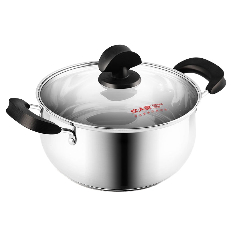 炊大皇(COOKER KING ) 汤锅 WG14733 304不锈钢小汤锅 美式汤锅 无涂层 电磁炉通用 22cm