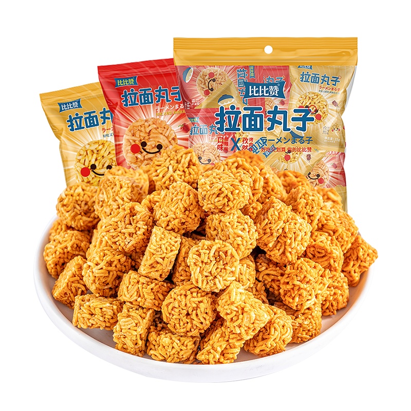 [校园]欧贝拉网红拉面丸子混合口味*30包箱干脆面丸子面网红热款膨化零食