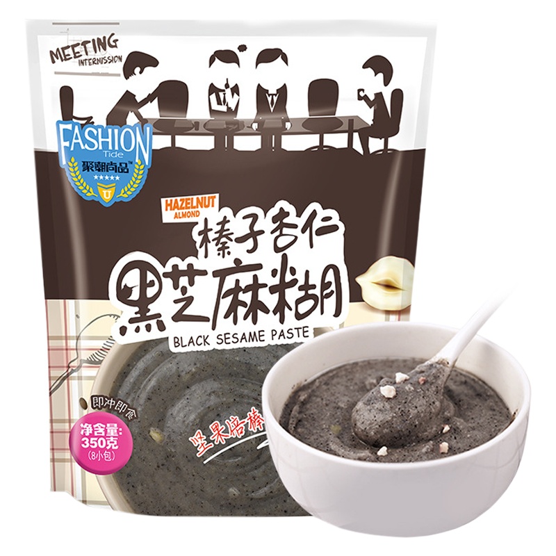 皇麦世家 榛子杏仁黑芝麻糊350g 大米花生燕麦 坚果黑芝麻糊