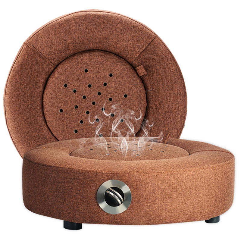 百年扁氏艾草熏蒸坐垫坐灸仪家用全身艾灸九州顺康健康馆艾草坐垫 卡其色+54粒艾柱+滤烟罩+穴位图+隔姜盘+镊子138