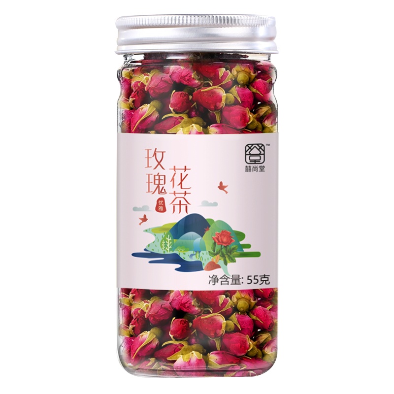 [第二件半价]囍尚堂 玫瑰花茶55g/罐 干玫瑰花干玫瑰花茶 花茶茶叶罐装花草茶
