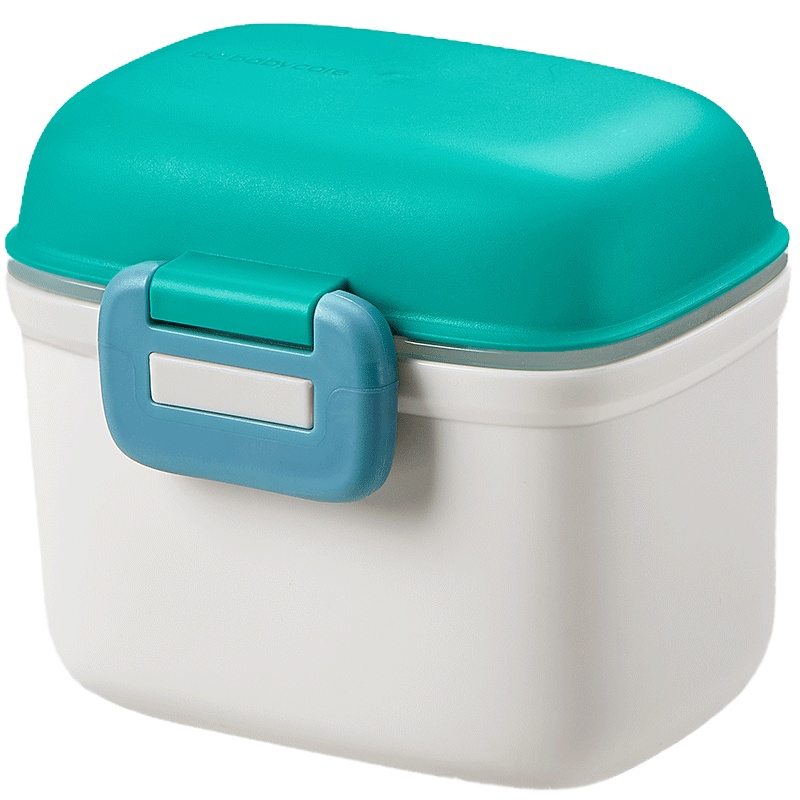 babycare奶粉盒便携外出分装格 米粉盒子辅食储存罐密封防潮小号雀湖绿