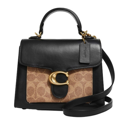 Coach 蔻驰 女士拼色帆布配皮单肩包 870B4OOH