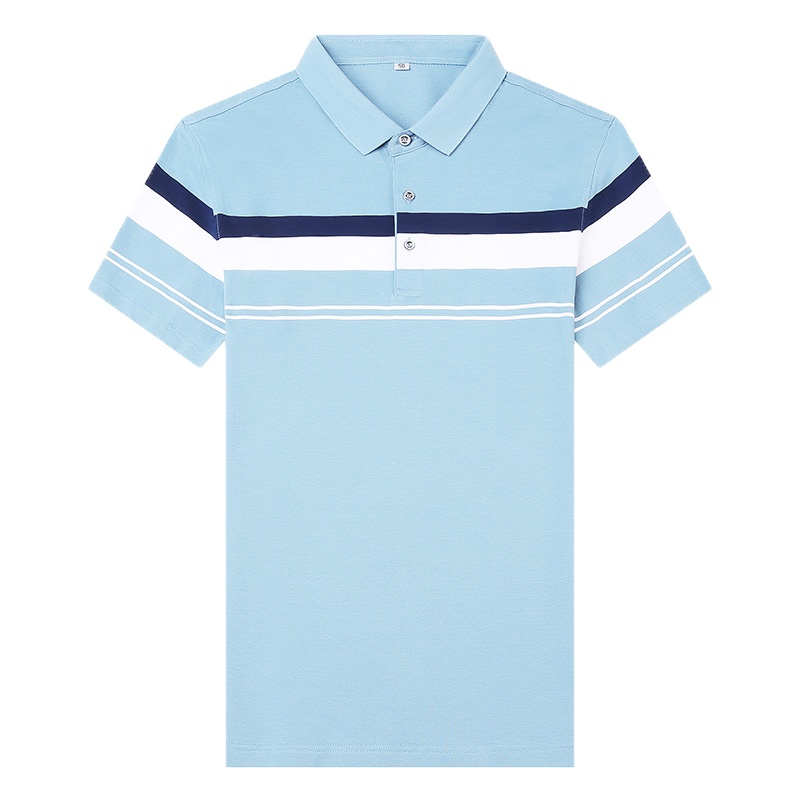 卡帝乐鳄鱼(CARTELO)卡帝乐鳄鱼纯棉短袖T恤男夏季潮流韩版条纹polo衫翻领