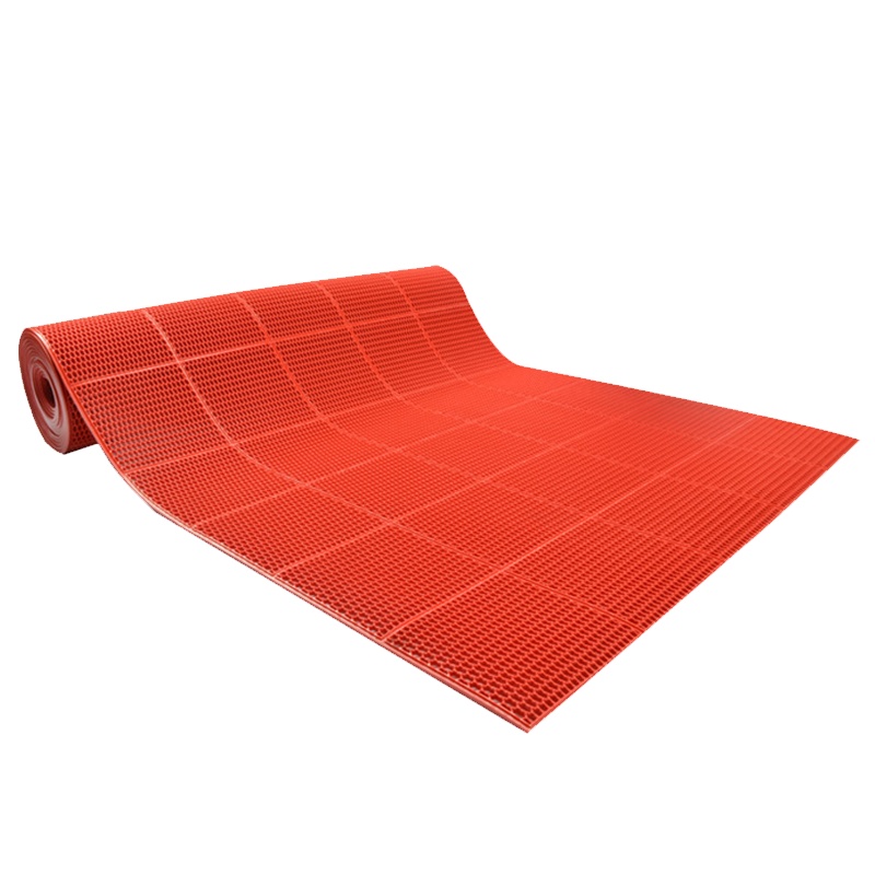 海斯迪克 HK-596 内六角镂空隔水垫 游泳池防滑垫PVC耐磨型地垫地毯 红色1.2m宽×1m长
