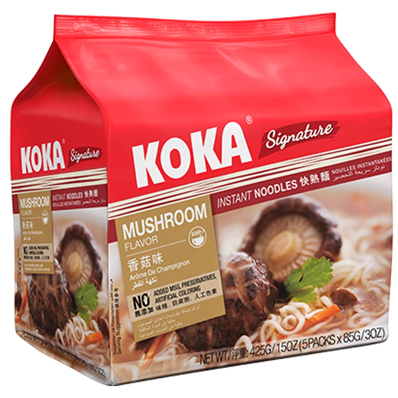 可口(KOKA) 香菇素汤 快熟面8 5g*5(新加坡)