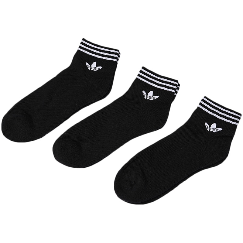 【自营】adidas阿迪达斯三叶草男袜运动袜三条纹低帮休闲袜EE1151