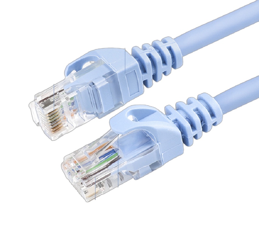 秋叶原 超五类网线加水晶头5.0m 透明蓝