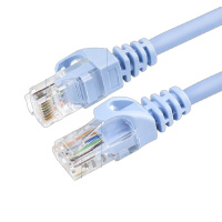 秋叶原 超五类网线加水晶头5.0m 透明蓝