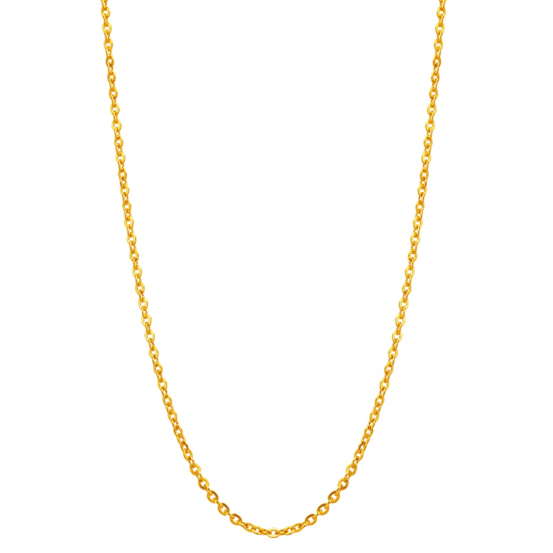 周大福珠宝首饰足金黄金项链素链计价（工费138元）F159797