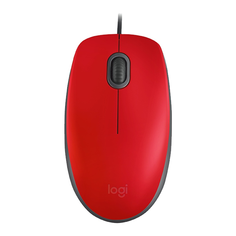 罗技(Logitech) M110有线办公鼠标-红色