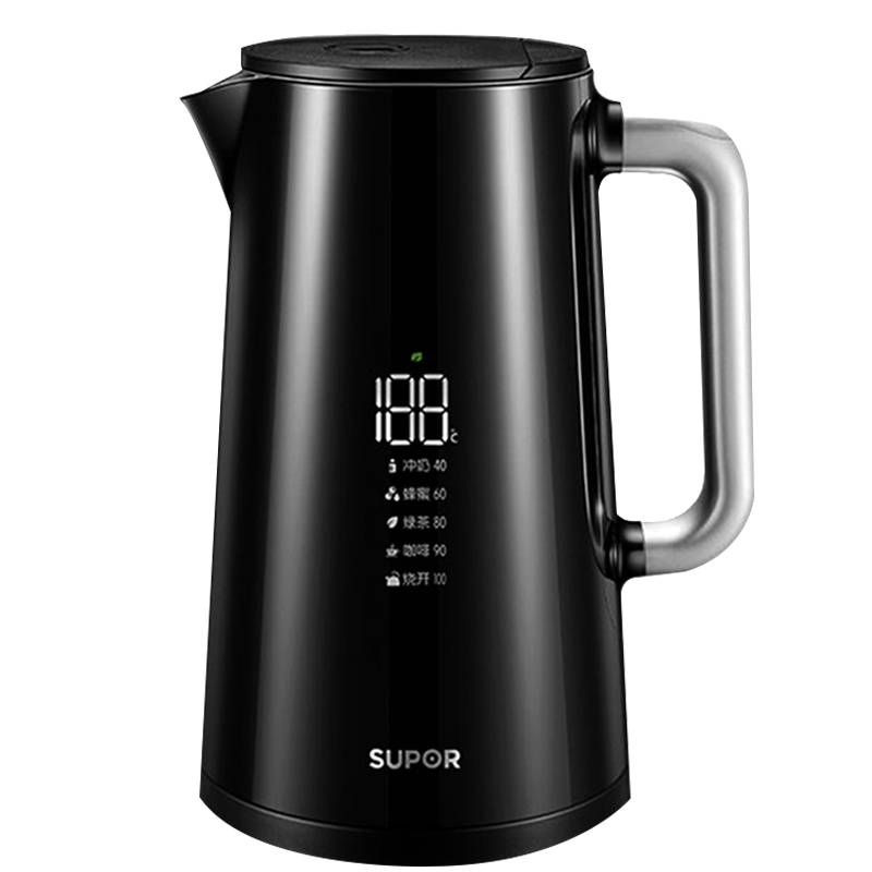 苏泊尔SW-17S62A 保温电热水壶家用304不锈钢烧水壶 除氯双层开水壶 温度可调 水温可见
