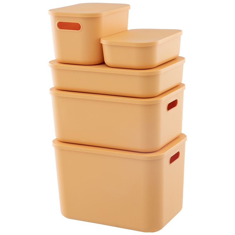 星优桌面杂物收纳盒带盖塑料零食整理盒子抽屉家用置物筐化妆品储物箱