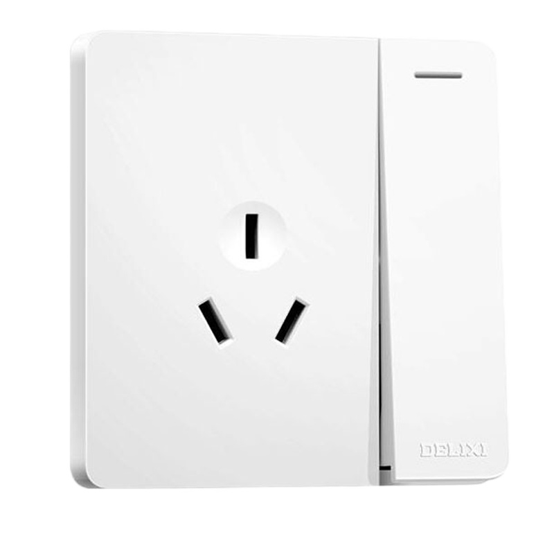 德力西 CD821系列 16A三孔空调插座带一开双控开关 时尚白 (单位:个)