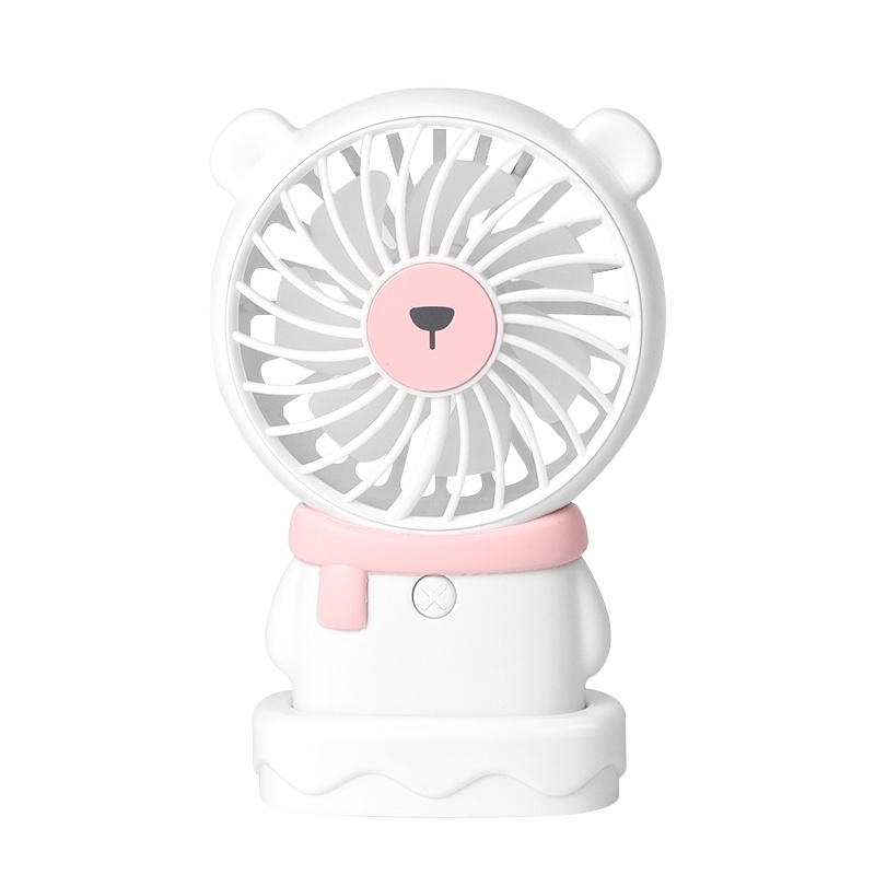 极地物种情侣迷你小风扇 XTL531 创意手持企鹅USB充电带底座便携风扇 (把)