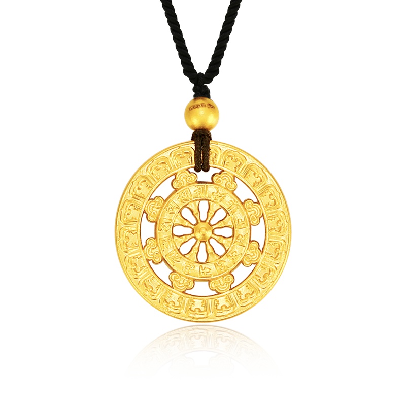 金一 古法金年轮黄金吊坠八宝罗盘精工镂空男女通用款送礼(计价) ABB48905