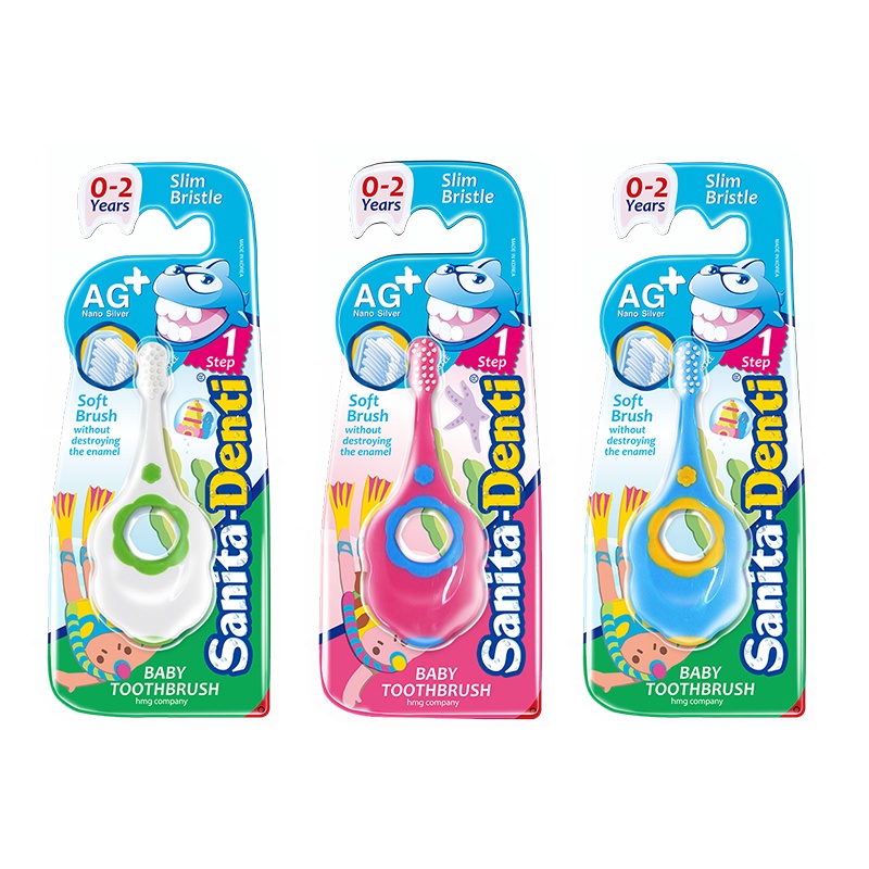 sanita-denti 莎卡婴幼儿软毛超细牙刷口腔护理0-2岁宝宝训练护齿(颜色随机)