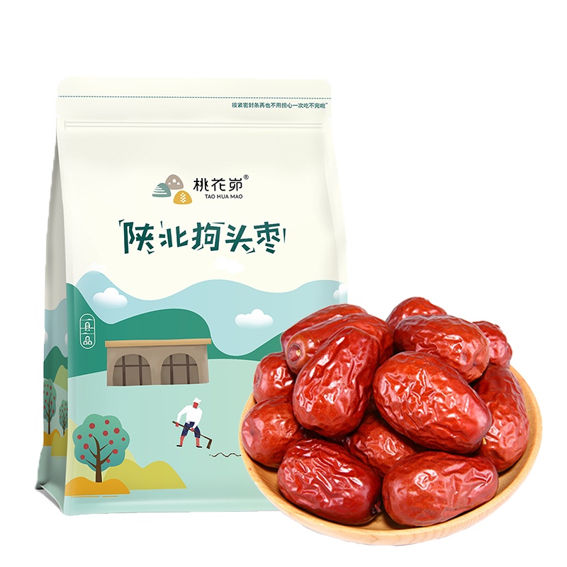 [中华特色]米脂馆 陕北狗头枣 陕西特产 正宗大红枣 大枣零食500g/袋