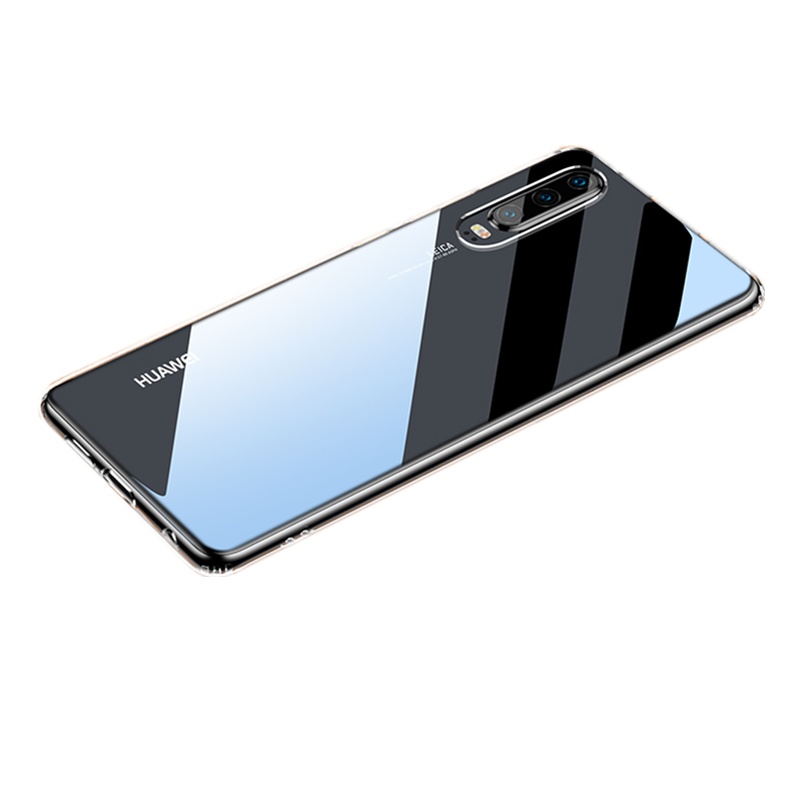[送钢化膜] 华为p30pro手机壳钢化玻璃防摔送镜头膜huawei潮牌男保护套原装透明女超薄全包软硅胶轻薄硬壳高铭宣