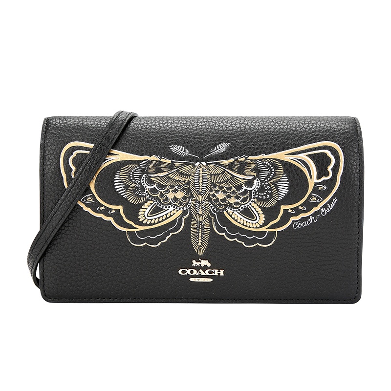 COACH/蔻驰新款女士皮质单肩斜跨包，清新优雅项链组合女士礼盒装送女友送妈妈