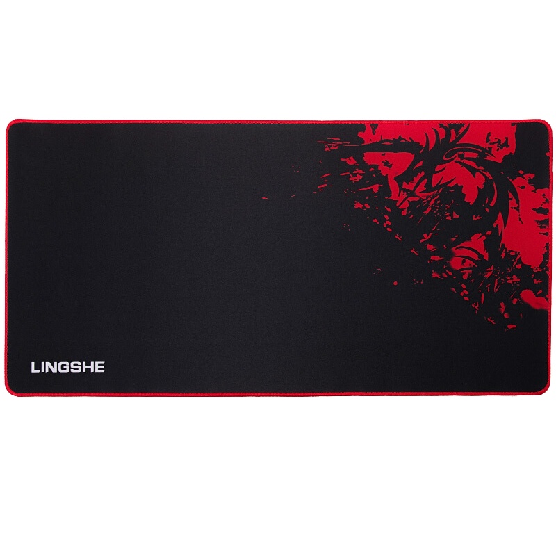 灵蛇 游戏鼠标垫 超大电脑桌垫 加厚办公桌键盘垫 精密包边 防滑 可水洗 P22加宽版