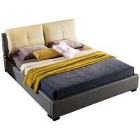 创世人 北欧皮床主卧双人床现代简约婚床意式轻奢皮艺床1.8米