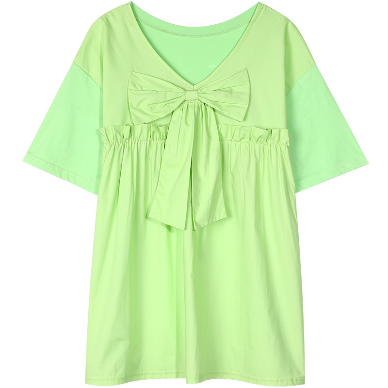 【兔八哥联名】妖精的口袋印花蝴蝶结T恤裙女2020夏新款宽松上衣