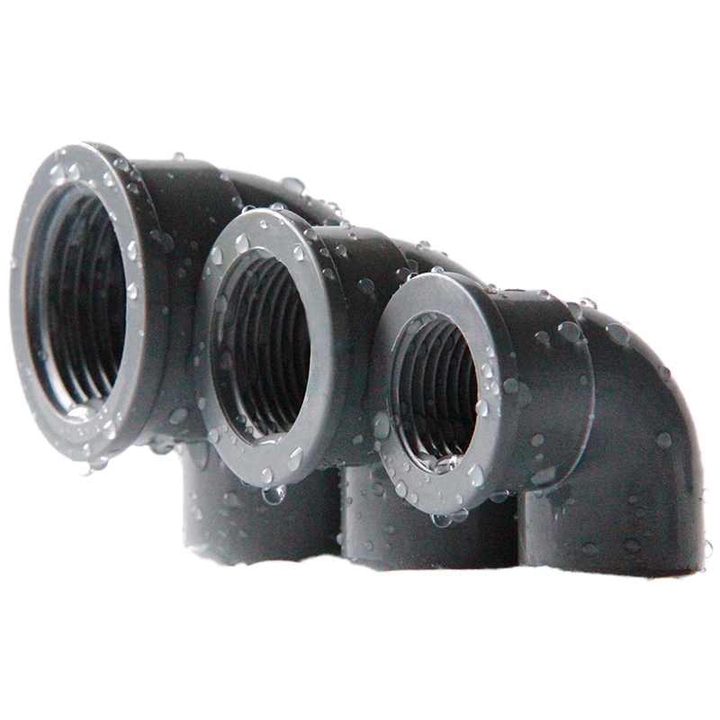 PVC内牙弯头 UPVC内螺内丝弯头90度胶粘塑料给水管件配件接头灰色（32×1/2内弯）