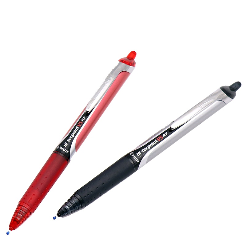 百乐(PILOT)BXRT-V5按动针管笔 0.5mm中性笔签字笔水笔 黑色/蓝色 办公学生用品