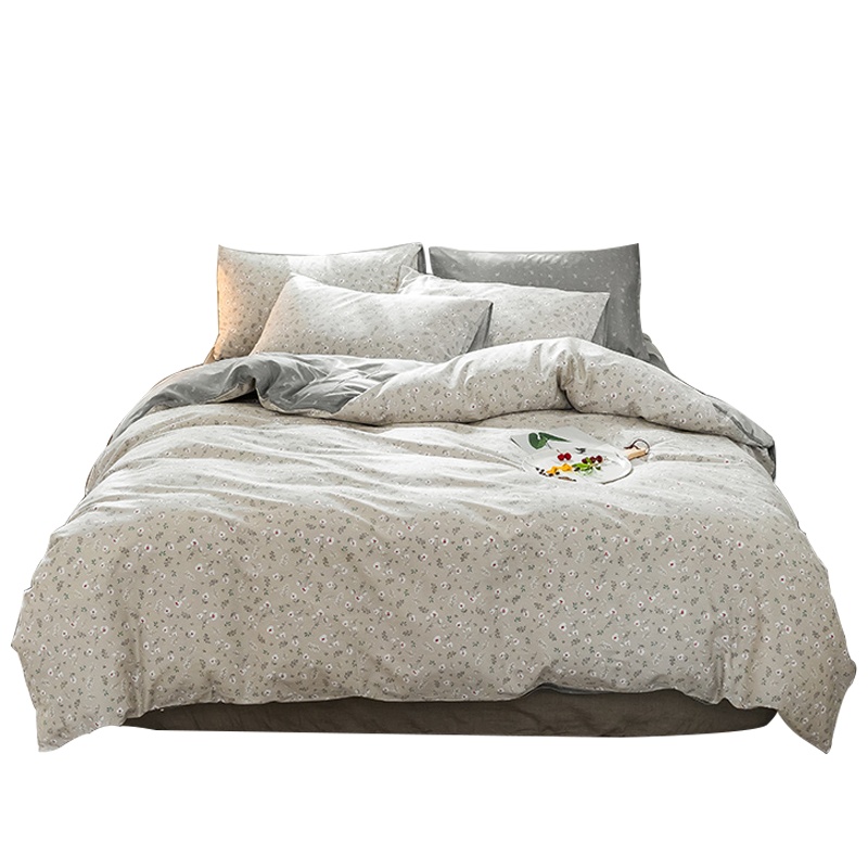 素风家纺 全棉小碎花四件套1.2/1.5/1.8米纯棉床单床笠款床罩款小清新被套少女心公主风三4件套3床上用品