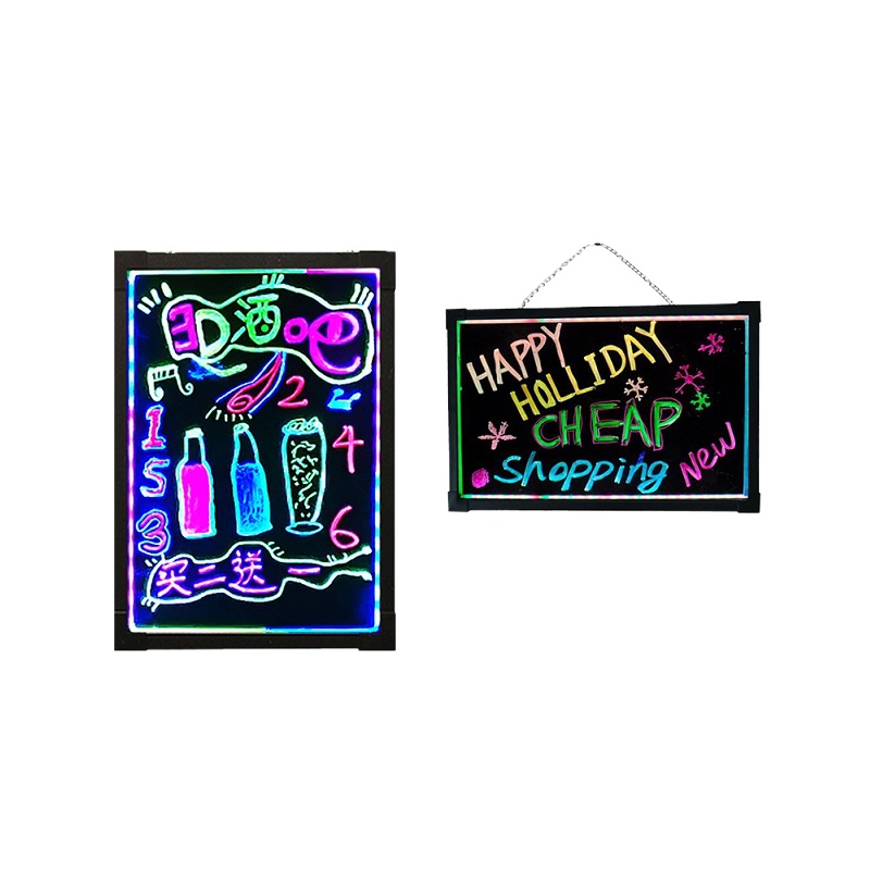 悬挂式荧光板 发光LED手写彩色闪光夜光屏 30*40挂式小款（块）