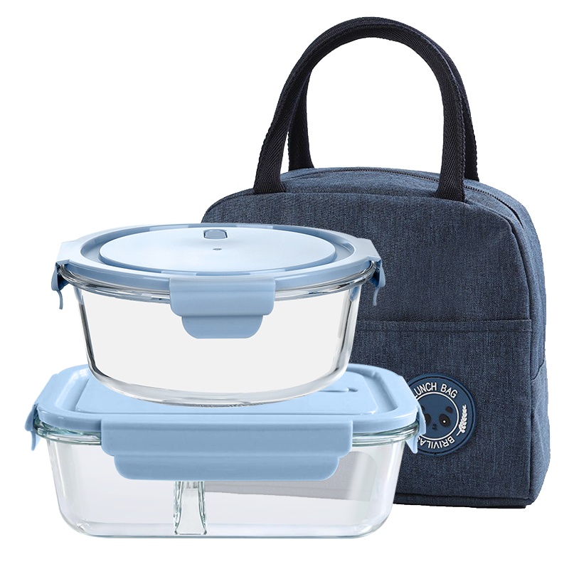 斯阁睿 耐热玻璃保鲜盒两件套加保温包1个 SGR-JD003