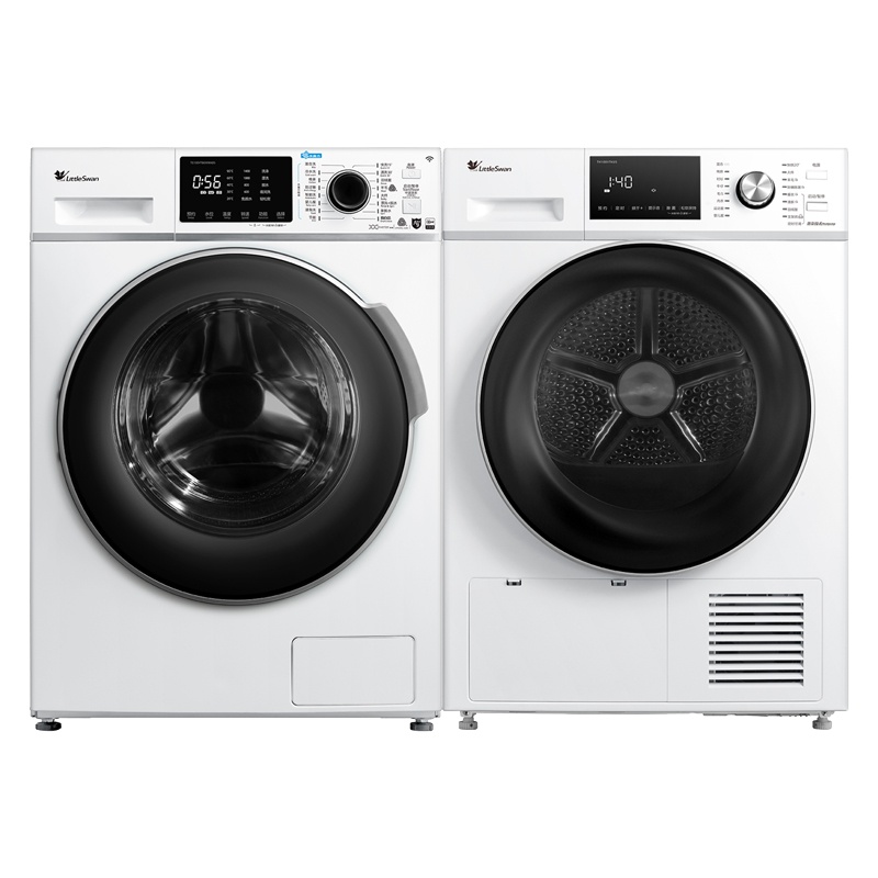 小天鹅(LittleSwan)洗烘套装10kg变频滚筒洗衣机+10kg热泵烘干机 水魔方 智能家电VT86+VTH35