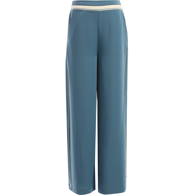 欧昵雪夏季休闲高腰垂感显瘦阔腿裤女时尚宽松直筒长裤