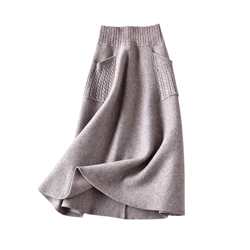 丝柏舍2019秋装新款女时尚简约高腰显瘦纯色半身裙S93T4066B