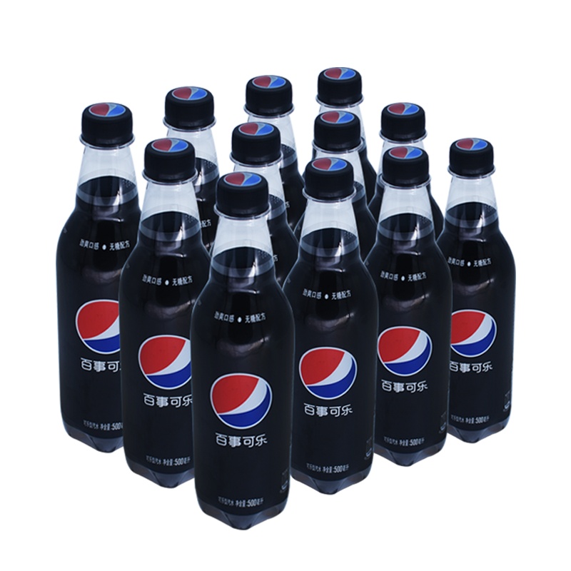 百事可乐无糖可乐500ml*12瓶无糖型碳酸饮料 可乐型汽水 整箱 自营