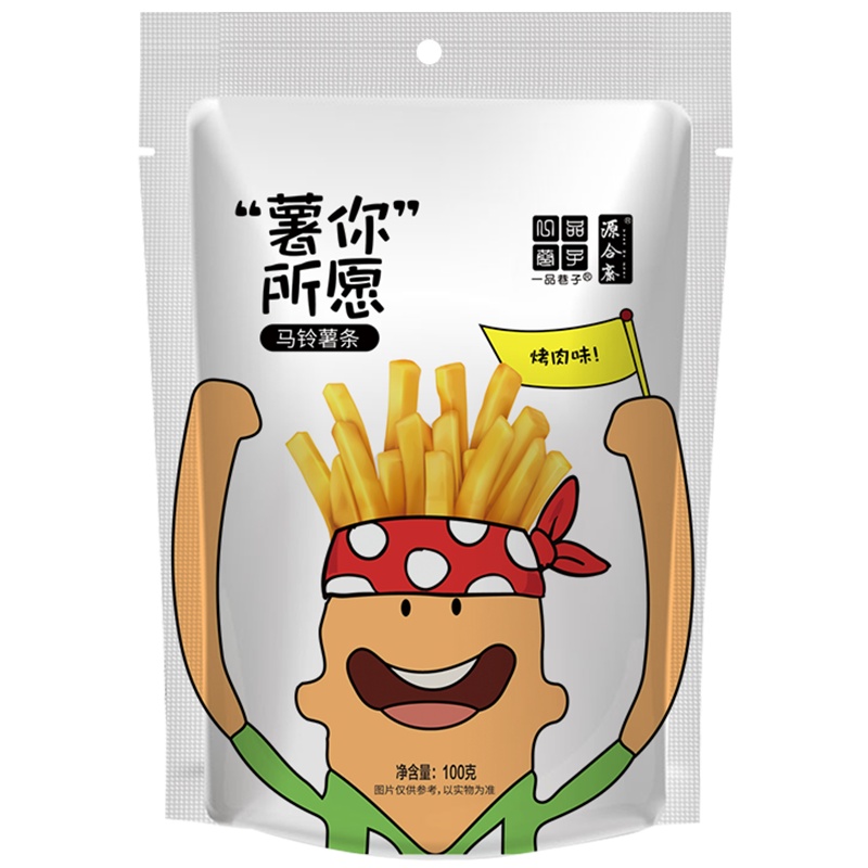 一品巷子 薯你所愿马铃薯条 小包装 烤肉味100g*5袋网红休闲零食土豆条