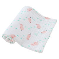 米乐鱼宝宝全棉水洗纱布浴巾 蓬松柔软速吸大吸水量易洗快干婴幼儿童浴衣浴巾