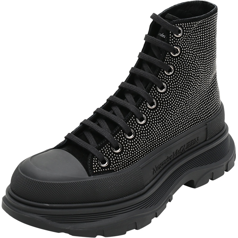 ALEXANDER MCQUEEN 亚历山大·麦昆 男士 皮革/橡胶系带靴子短靴 645880 WHZ27