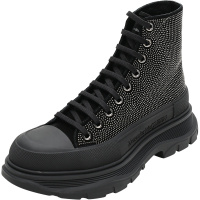 ALEXANDER MCQUEEN 亚历山大·麦昆 男士 皮革/橡胶系带靴子短靴 645880 WHZ27