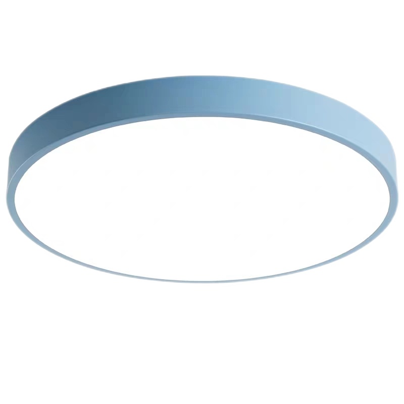 北欧简约现代创意马卡龙led吸顶灯圆形卧室灯儿童房阳台过道灯具