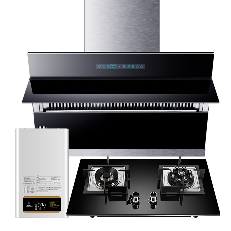 欢呼好太太 抽油烟机燃气灶热水器烟灶套餐侧吸式大吸力36S+A118+ATS05自动开合吸烟灶热套装自动清洗 液化气