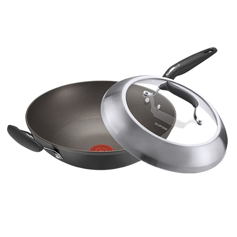 苏泊尔火红点钛金刚无油烟炒锅·钢玻盖PC30HA3 It