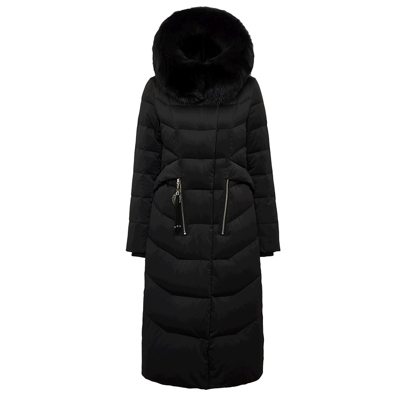 波司登冬季大毛领帽女士织带中长款羽绒服潮正品秋冬