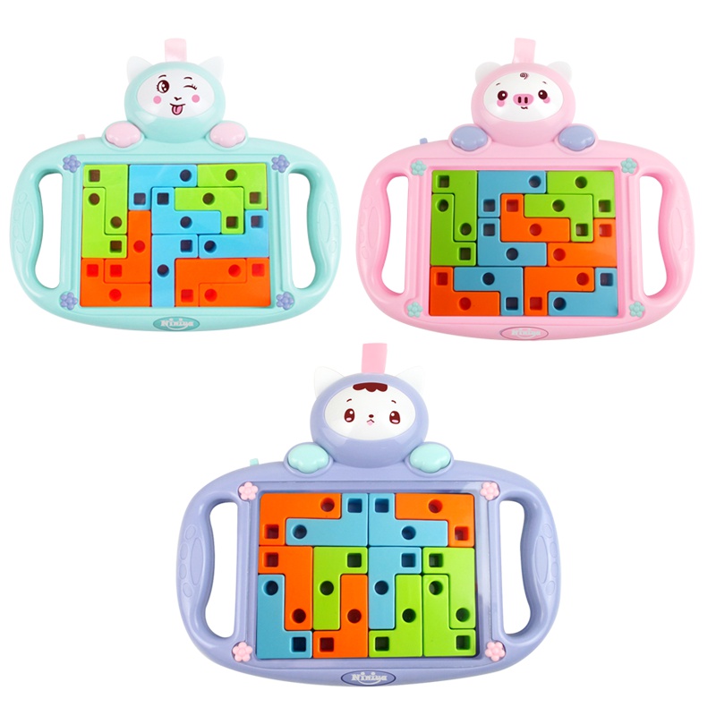妮妮雅桌游积木拼装带变色灯和音乐