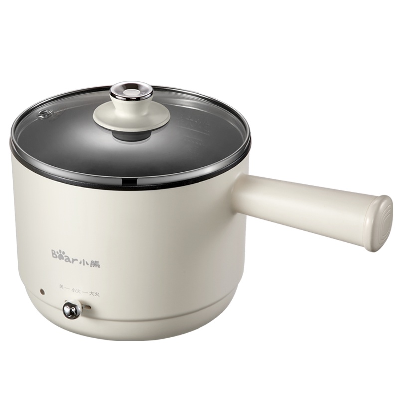 小熊（Bear）电热锅 DRG-C12F7 米黄色电煮锅宿舍学生锅多功能家用小锅煮面小电锅寝室1人2小型火锅