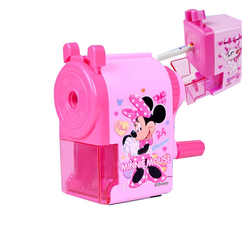 迪士尼削笔器机铅笔刀多功能手摇车卷笔刀铅削笔刀转笔刀自动进铅手动钻笔刀儿童小学生用铅笔刨旋绞修剥笔机0229削笔刀粉