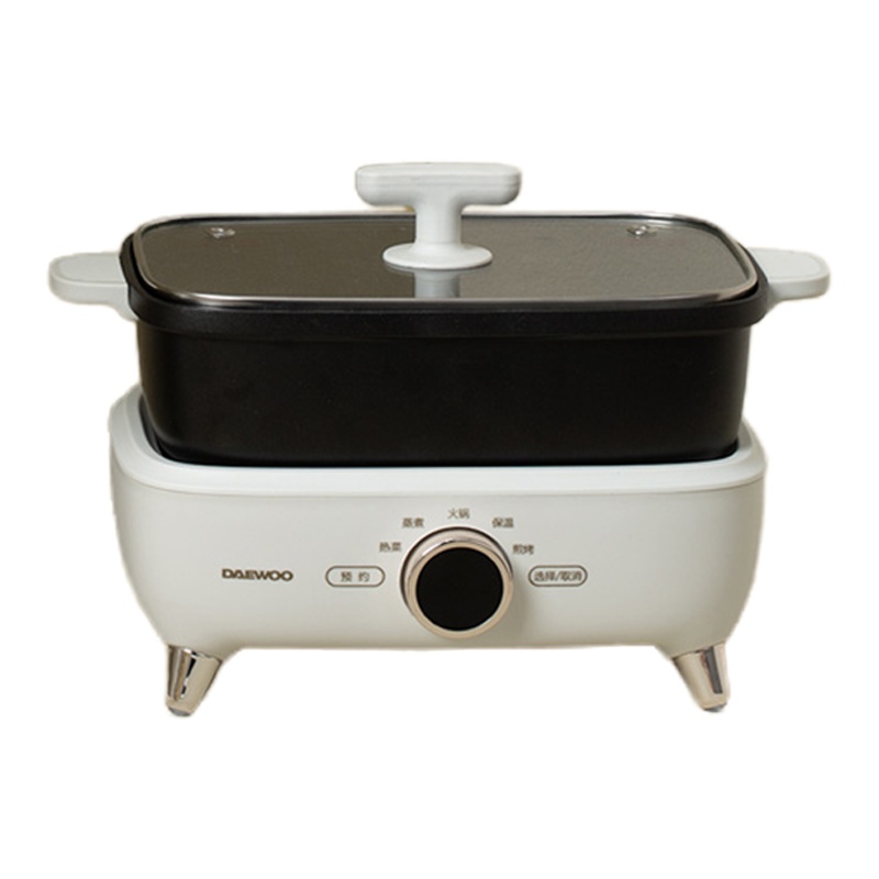 大宇(DAEWOO)电煮锅家用小型电热锅多功能分体式蒸煮插电dan人学生小电锅宿舍火锅煮饭锅 S19标配白色