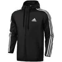 阿迪达斯男服外套梭织连帽防风夹克休闲运动服GK9026